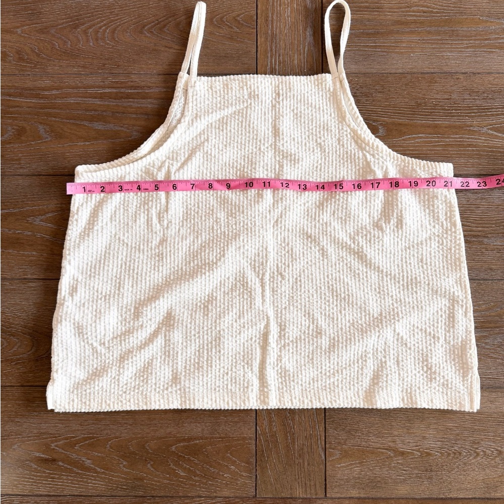 Cream Ribbed Tank Top - Picture 3 of 10